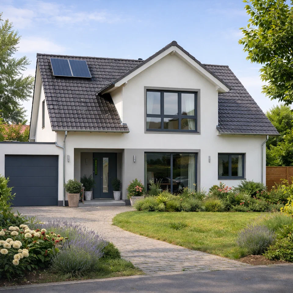 Modernes Einfamilienhaus mit Garten